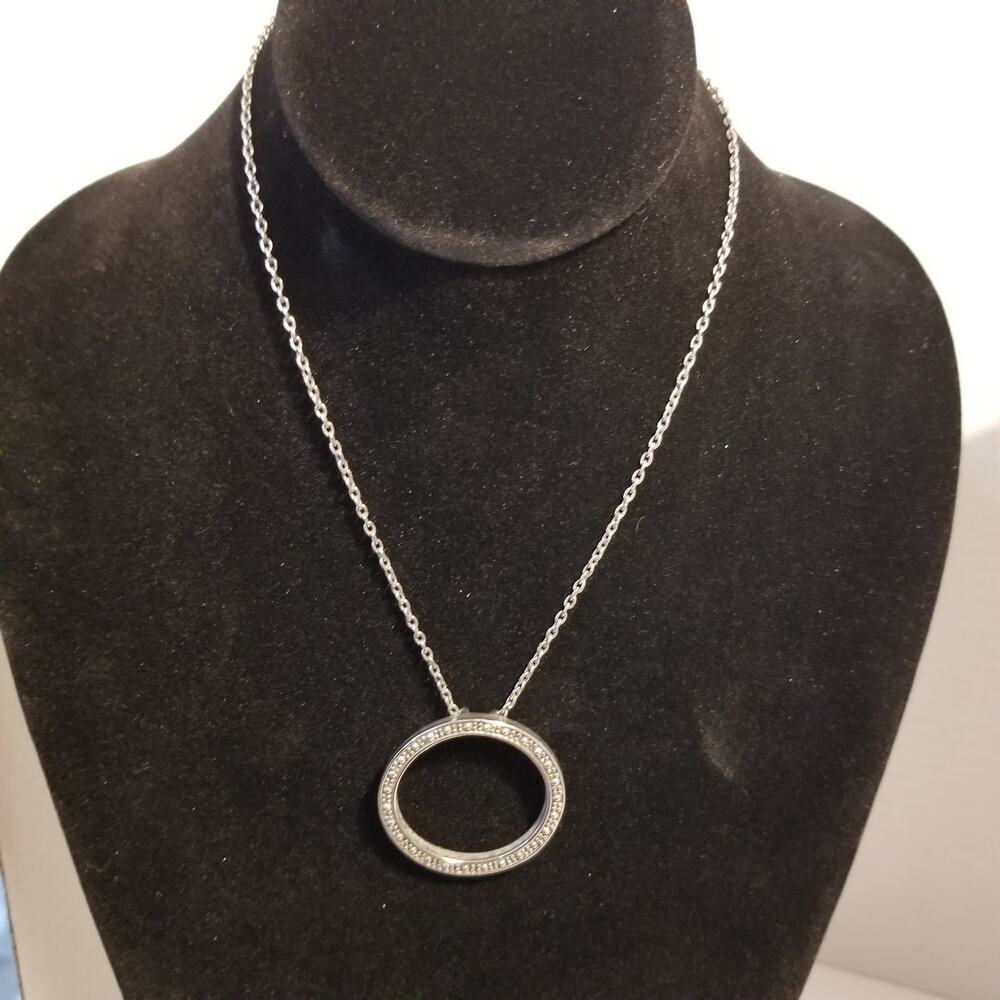 Eternity 16 inch silver tone necklace with a two inch extension
